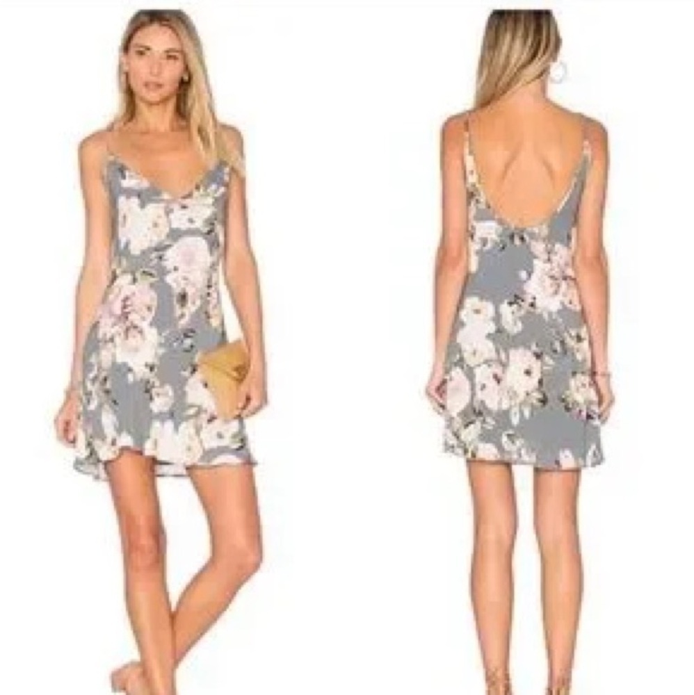 Privacy Please Ozark Dress Asphalt Floral Mini slip dress